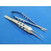 2 O.R GRADE MICRO SURGERY CASTROVIEJO SCISSORS & SUTURE TYING FORCEPS CURVED 6"