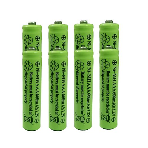 GSUIVEER Ni-mh AAA 600mAh 1.2V Rechargeable Battery for Solar Lights Outdoor Garden Lamp(8 Pack)