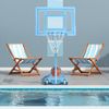 5.25' - 5.89' Height Adjustable Pool Basketball w/ Wheeled Water/Sand Base, Blue