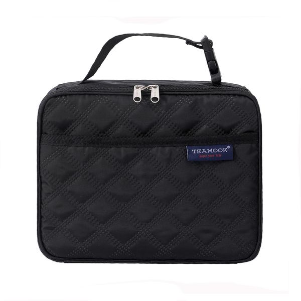 TEAMOOK Lunch Box Insulated Lunch Bag Cool Bag for Adults and Kids,with Buckle Handle 5L (Black)