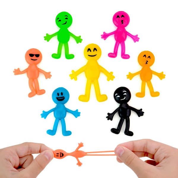 Bulk Toys - 2.5 Inch Stretchy Emoji Toys - Figurines for Kids - 50 Pcs Small Figurines for Party Favors - Fillers Goodie Bag Supplies - Pinata Stuffers - Bulk Gifts for Kids - Vending Machine Toy