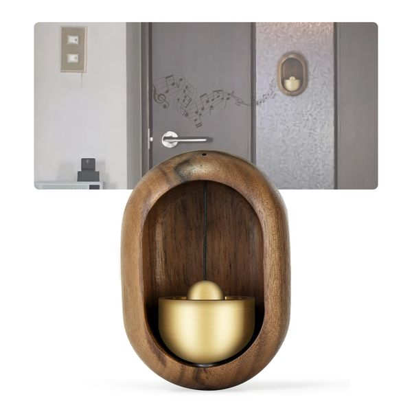 SOTFTET Doorbell, Wood, Door Chime, Entrance Chime, Gentle Sound Door Chime, Brass, Entrance, Magnet, Home, Shop, Doorbell-woods