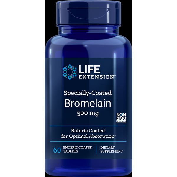 Life Extension SPECIALLY-COATED BROMELAIN 500mg 60 tabs