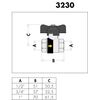 3/4" Caleffi 3230 Ballstop Ball Valve with Integrated Check Non-Return Valve