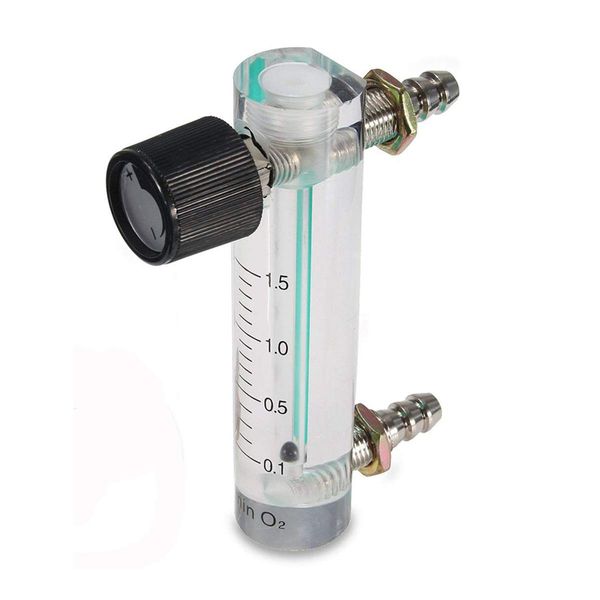 JIAWANSHUN Oxygen Flow Meter 0.1-1.5LPM Gas Flow Regulator Gas Flowmeter with Copper Connector for Oxygen Air