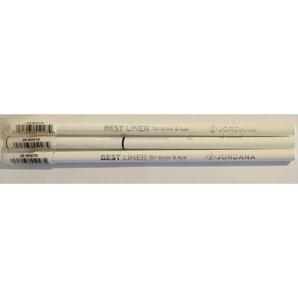 Jordana Eye Eyeliner Pencil .044-oz. #28 - White New, Sealed, lot of 3.