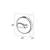 Tiger Noon, Towel hook small, Black, 21x34x34mm