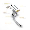 Armis Espag Cranked Window Handle - Left, Chrome, 40mm