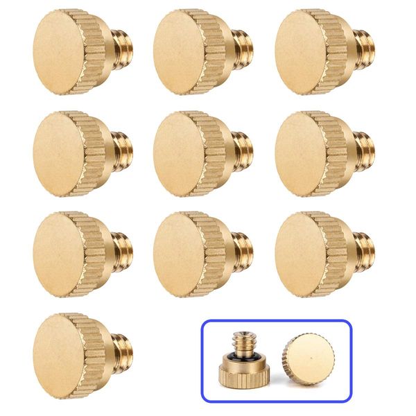 homenote 10 Pack Brass Misting Nozzle Plug for Outdoor Cooling System