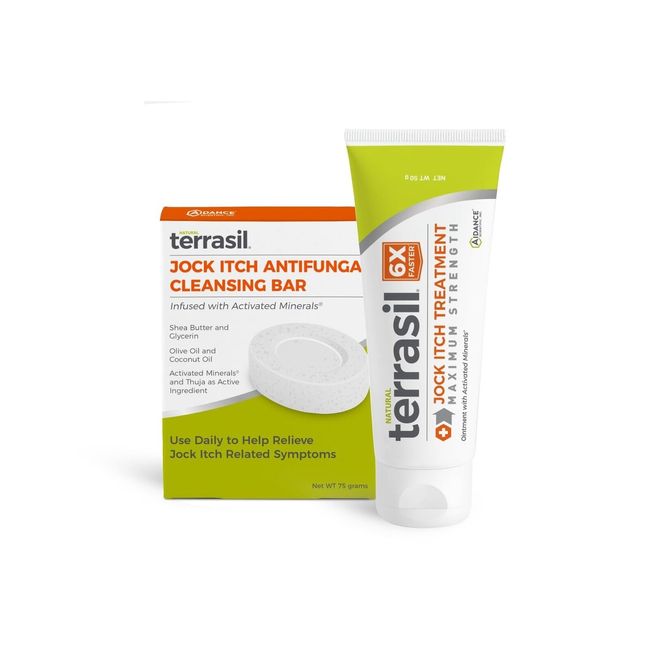 terrasil Jock Itch Antifungal Cream Extra Strength + Jock Itch Soap, Clinical...