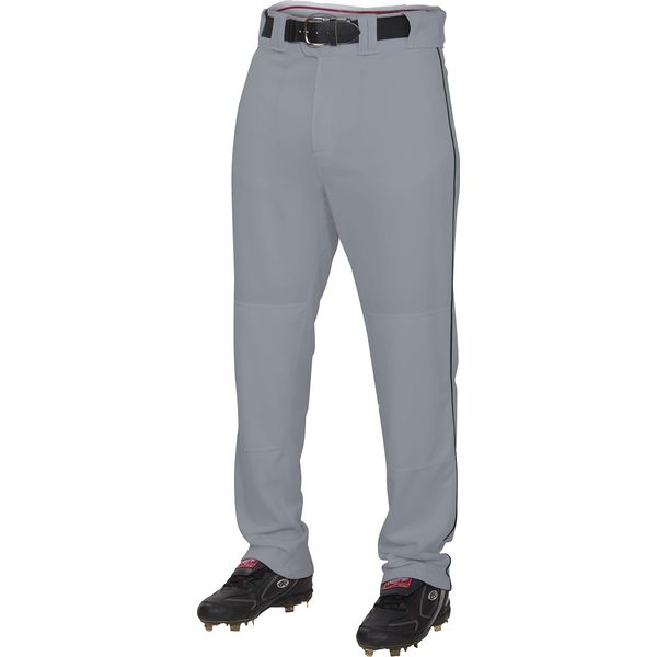 Rawlings PRO 150 Series Game/Practice Baseball Pant | Youth Large | Piped - Grey/Black | Relaxed Fit