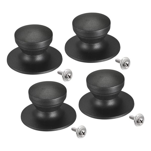 uxcell Universal Pot Lid Knob RF Replacement Knob 43x27mm Glass Stainless Steel Pan Cover Lid 4pcs