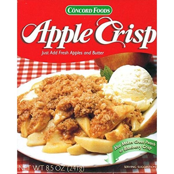 Concord Foods Apple Crisp Baking Mix (Pack of 2) 8.5 oz Boxes