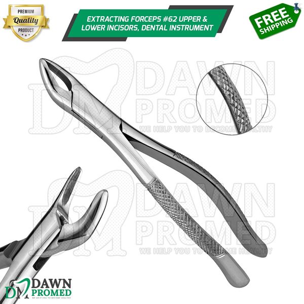 Extracting Forceps #62 Upper & Lower Incisors Dental Instrument German Grade