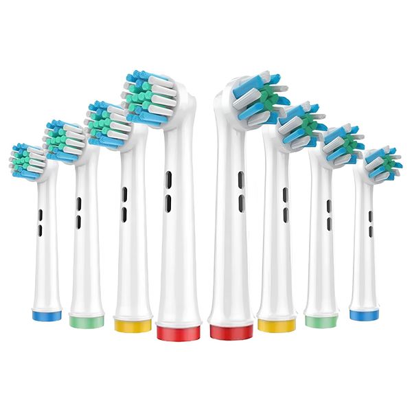 DentaPro Oral B Toothbrush Head – 8 Pack Oral B Braun Replacement Brush Heads Including 4x Cross Action and 4x Precision Clean Toothbrush Heads Compatible with Braun Oral B Electric Toothbrushes Heads