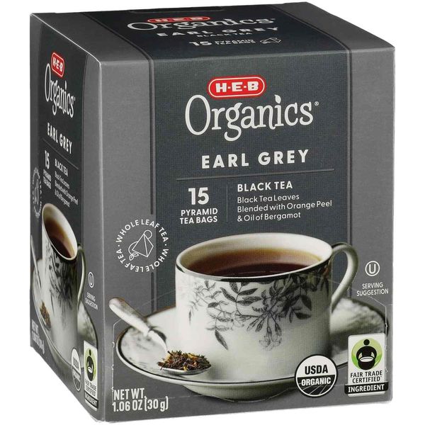 HEB H‑E‑B Organics Earl Gray Pyramid Black Tea Bags 2 Boxes