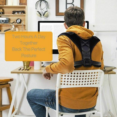 Straightener Back Corrector Posture Corrector,upper Shoulder Back Support Brace Belts,slouch Corrector For Women Man Pain Relief Maintaining Right Black (Black, Medium)