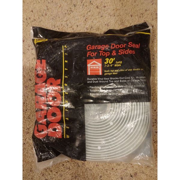 30 Foot White Garage Door Seal For Top & Sides Weatherstrip 1-3/4"