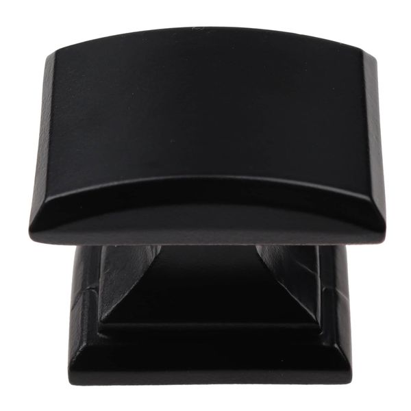 GlideRite 5-Pack 1-1/4-inch Domed Square Cabinet Knob Matte Black