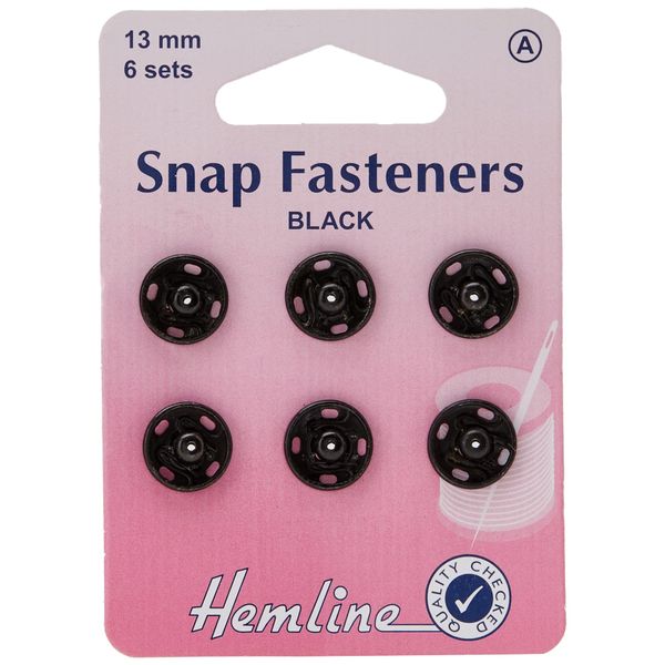 Sew On Snap Fasteners 13mm Black