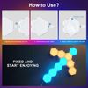 10Pcs RGB Hexagon Light Panels LED Wall Lights, Smart Modular Gaming Lights J
