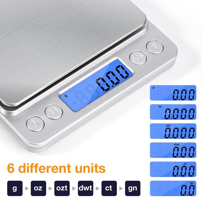 0.01g/0.1g Precision LCD Digital Scales 500g/3000g Mini Electronic