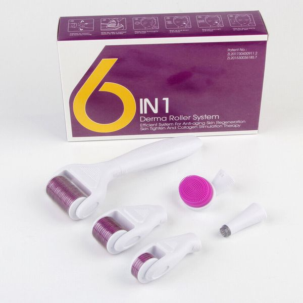 6-In-1 Derma Roller Skin Care Kit Titanium for Body, Cellulite, Wrinkles, Acne