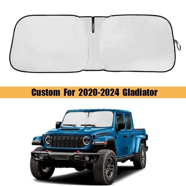 Custom For 2020-2024 Jeep Gladiator JT Windshield Sun Shade Cover Protector