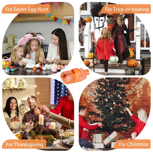 CALIFORNIA CADE ELECTRONIC Finger Lights, 50Pcs Finger Flashlights for Kids Adult Glow in The Dark Party Favors Supplies Bulk, Led Finger Light for Easter Christmas Stocking Stuffers - Orange