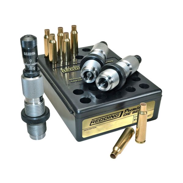 Redding Premium Series Die Set for.308 Winchester Cartridges | Reliable Reloading Dies with Cartridge Loading Block | Deluxe Die Set