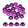 M3 Cone Cup Washers,Anodized Aluminum Gaskets for Screw RC,20PCS(Purple)