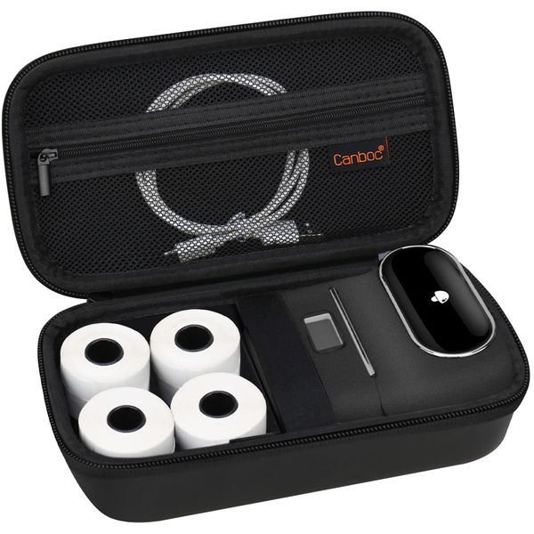 Canboc Carrying Case for Phomemo M110/A30 Label Maker, M110 Portable Bluetooth Thermal Label Printer Bag, Black