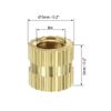 sourcing map Knurled Insert Nuts - 100Pcs M4 x 5mm Length x 5mm OD Female Thread Brass Threaded Insert Embedment Nut for 3D Printer