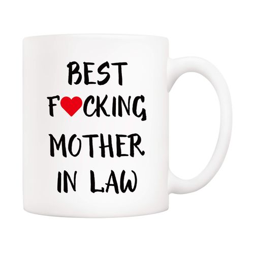 5Aup Mothers Day Christmas Gifts Funny Mother-in-Law Coffee Mug from Son-in-Law, Best Mother in Law Cups 11 Oz, Unique Birthday and Holiday Gifts for Mother-in-Law