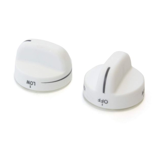 Red Hound Auto 2 White Range Top Surface Burner Knobs Replacement Compatible with Whirlpool Roper Estate Maytag 8273104