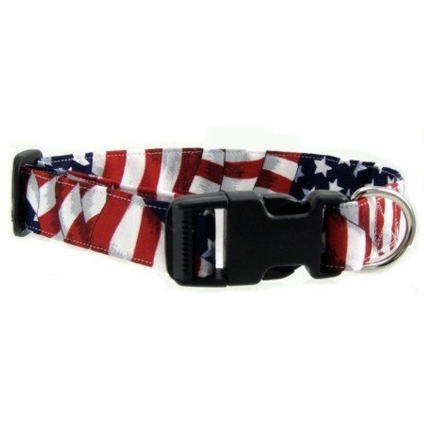 K9 Bytes Flag Soft Adjustable Dog Collar with Quick Release Buckle Extra Large