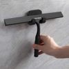 Shower Squeegee, 10 inch Black Silicone Squeegee Window Scraper For Bathroom, Glass Cleaning