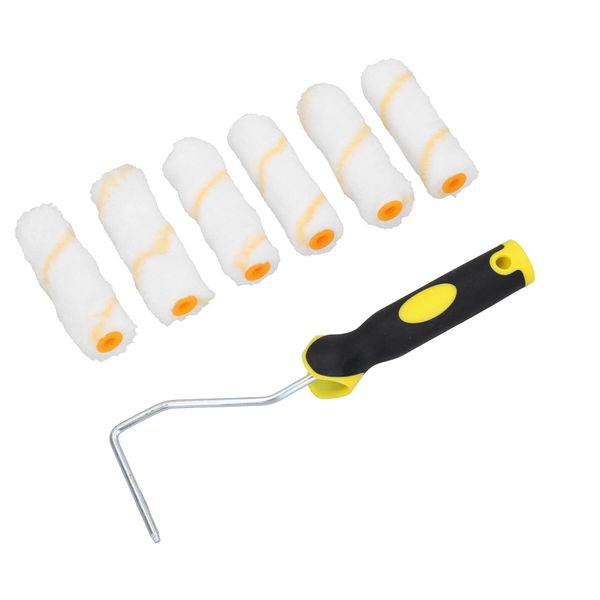 6pc 4” Mini Roller and Sleeves Set for Gloss Emulsion Paints Painting Decorating