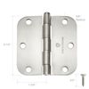 Cauldham 12 Pack Heavy-Duty 3-1/2" Interior Door Hinges with 5/8" Radius Corn...
