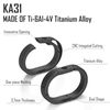 KeyUnity Titanium Key Ring Carabiner for Connecting Mini Hook Quick Release Connector S/M/L Size Silver (KA31BK (L x L x 2))