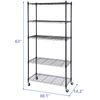 5 Tier Wire Shelves Rack Unit Storage Rack for Kitchen Office with Wheel Caster
