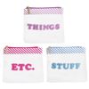 Mud Pie Women's Clear Vinyl Travel Case and Boucle Patch, Things, 6" x 7"