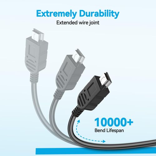 CJP-Geek 6ft Black Mini USB Data Cable Cord Compatible with Brother PT-D600 PT-D450 Label Printer US