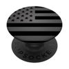 Black & Gray American Flag Patriotic Design PopSockets Adhesive PopGrip