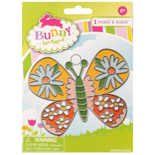 DIY Makit & Bakit Floral Butterfly Stained Glass Suncatcher Kit Kids Craft