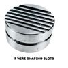 BENCH WIZARD 2-in-1 Round Dapping Block | 2.5" Diameter (6.35 cm) | 11 Half-Circle & 9 Wire Reshaping Slots | Compact & Weighted for Precision Metalwork