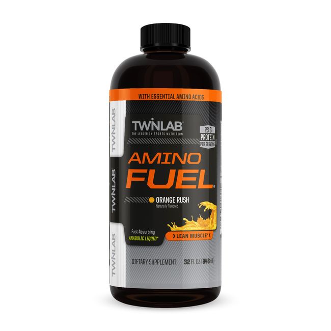 Twinlab AMINO FUEL 32 fl oz Liquid Aminos ORANGE 23g Protein BUILD MUSCLE