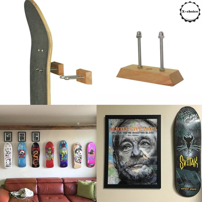 Skateboard Wall Mount, Pack Skateboard Wall Hanger Upgraded