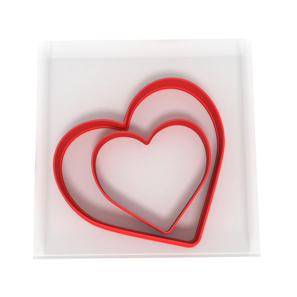 Custom Cutters Heart Shaped Cookie Cutter | Plastic Cutter for Baking, Fondant, Clay, Pastry, Icing, Jewellery (5CM + 8CM)