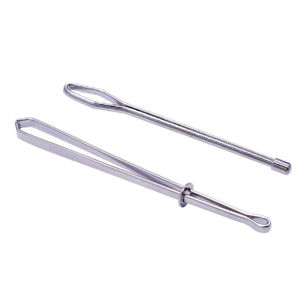 HEALLILY Drawstring Threader Easy Pull Bodkin Threader with Tweezers for Elastic Threading Yarn 2Pcs (Silver)